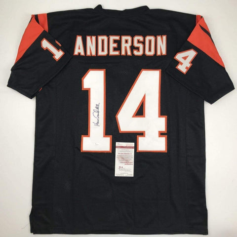 Autographed/Signed KEN ANDERSON Cincinnati Black Football Jersey JSA COA Auto