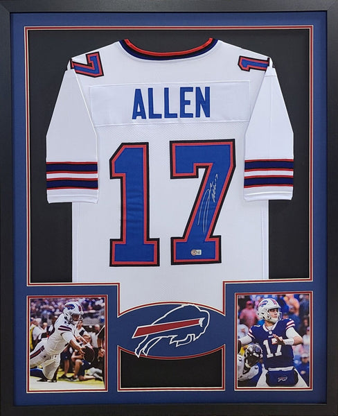 Josh Allen Autographed Signed Framed White Buffalo Bills Jersey BECKETT