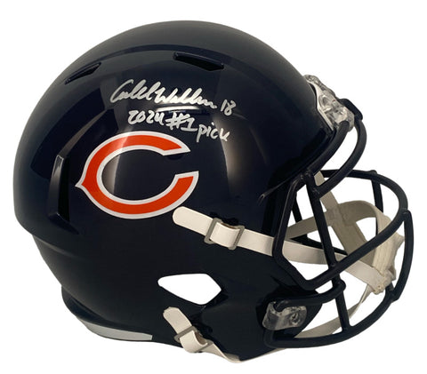 Caleb Williams Autographed "#1 Pick 2024" Bears Full Size Speed Helmet Fanatics