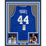 Framed Autographed/Signed Dan Issel 35x39 Kentucky Blue Jersey JSA COA