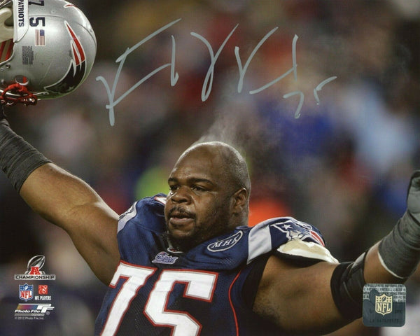 Vince Wilfork New England Patriots Signed AFC Championship 8x10 Patriots Alumni