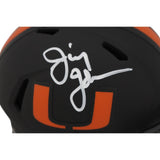 Jimmy Johnson Autographed Miami Hurricanes Eclipse Mini Helmet Beckett 48640