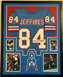 FRAMED HOUSTON OILERS HAYWOOD JEFFIRES AUTOGRAPHED SIGNED JERSEY JSA COA