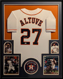 FRAMED HOUSTON ASTROS JOSE ALTUVE AUTOGRAPHED SIGNED JERSEY JSA COA