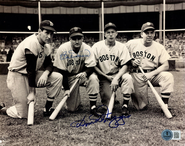 Dom Dimaggio & Bobby Doerr Signed Boston Red Sox 8x10 Photo BAS 45237