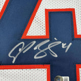 Framed Autographed/Signed Champ Bailey 33x42 Denver White Jersey Beckett BAS COA