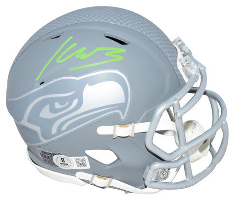 KENNETH WALKER III AUTOGRAPHED SEATTLE SEAHAWKS SLATE SPEED MINI HELMET BECKETT