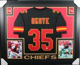 CHRISTIAN OKOYE (Chiefs black SKYLINE) Signed Autographed Framed Jersey JSA