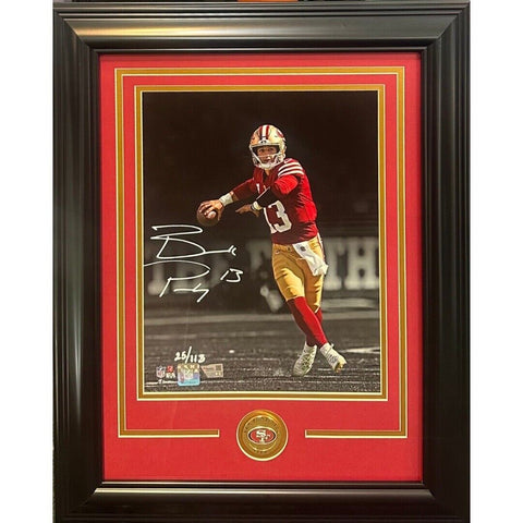 Brock Purdy Signed 11x14 Framed Coin Spotlight Photo LE /113 Auto 49ers Fanatics