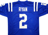 INDIANAPOLIS COLTS MATT RYAN AUTOGRAPHED BLUE JERSEY BECKETT BAS QR 203906