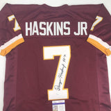 Autographed/Signed Dwayne Haskins Jr. Washington Burgundy Jersey JSA COA