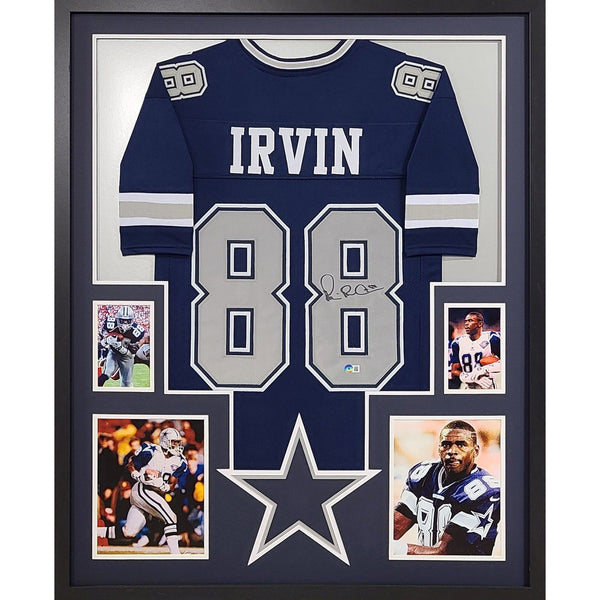 Michael Irvin Autographed Signed Framed Dallas Cowboys GN Jersey BECKETT