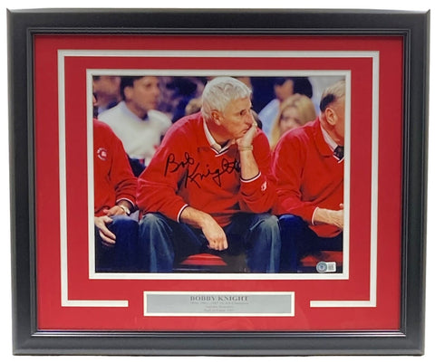 Coach Bob Knight Signed Framed 11x14 Indiana Hoosiers Photo BAS