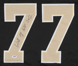 Willie Roaf Signed Saints Black Jersey Inscribed "HOF 2012" (PSA COA)