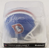 Clinton Portis Signed Denver Broncos Throw Back Mini-Helmet (Schwart) 2xPro Bowl