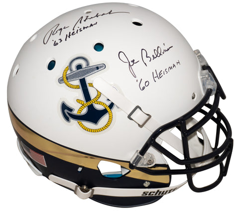 ROGER STAUBACH & JOE BELLINO SIGNED NAVY MIDSHIPMEN WHITE AUTHENTIC HELMET JSA