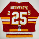 Autographed/Signed Joe Nieuwendyk Calgary Red Hockey Jersey JSA COA