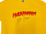 HULK HOGAN AUTOGRAPHED SIGNED YELLOW WWE HULKAMANIA T-SHIRT JSA STOCK #228800