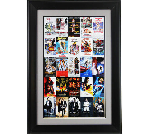 James Bond Unsigned Framed Bond Movies Collage Poster