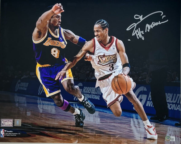 Allen Iverson Signed 76ers vs. Kobe Bryant 16x20 Photo W/ The Answer Beckett