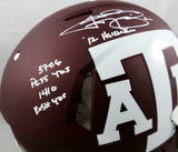 Johnny Manziel Texas A&M Maroon Speed Authentic F/S Helmet w/6 Insc-Beckett Auth