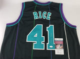 Glen Rice Signed Charlotte Hornets Black Pinstriped Jersey (JSA COA) 3xAll Star