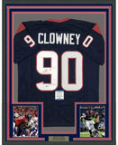 Framed Autographed/Signed Jadaveon Clowney 35x39 Houston Blue Jersey Beckett COA