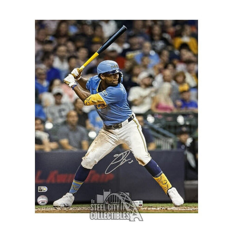 Jackson Chourio Autographed Milwaukee 16x20 Baseball Photo - Fanatics