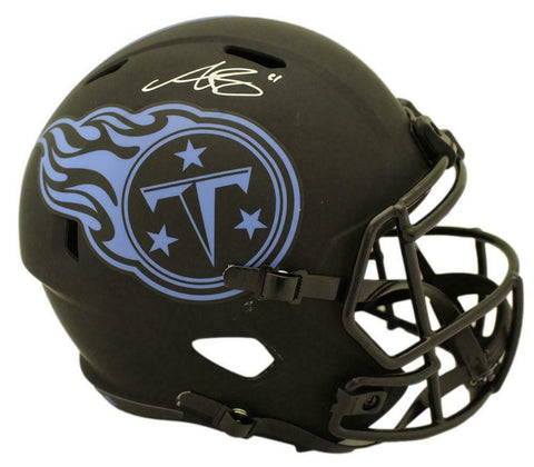 AJ Brown Autographed Tennessee Titans F/S Eclipse Speed Helmet Beckett 35388