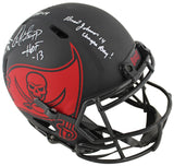 Bucs SB 37 Sapp, Brooks +2 Signed Eclipse F/S Speed Proline Helmet BAS Wit