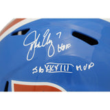 John Elway Signed Denver Broncos F/S TB Helmet 2 insc. Beckett 45783