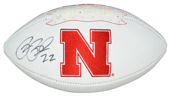 REX BURKHEAD SIGNED NEBRASKA CORNHUSKERS WHITE LOGO FOOTBALL COA