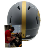 T.J. Watt Signed/Auto Slate Full Size Replica Helmet Steelers Beckett 189653