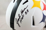 Ham Lambert Russell Signed Steelers F/S AMP Speed Helmet - Beckett W Auth *Black