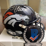 BRIAN DAWKINS AUTOGRAPHED SIGNED DENVER BRONCOS MINI HELMET BECKETT