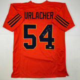 Autographed/Signed Brian Urlacher HOF 18 Chicago Orange Retro Jersey Beckett COA