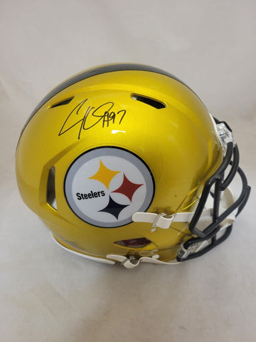 CAM HEYWARD SIGNED PITTSBURGH STEELERS F/S FLASH SPEED AUTHENTIC HELMET BAS