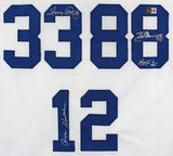 Dallas Cowboys Roger Staubach, Tony Dorsett & Drew Pearson Signed Jersey Beckett