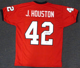 GEORGIA BULLDOGS JUSTIN HOUSTON AUTOGRAPHED SIGNED RED JERSEY BECKETT 178092