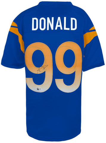 Aaron Donald Signed Blue Custom Football Jersey - (BECKETT COA)