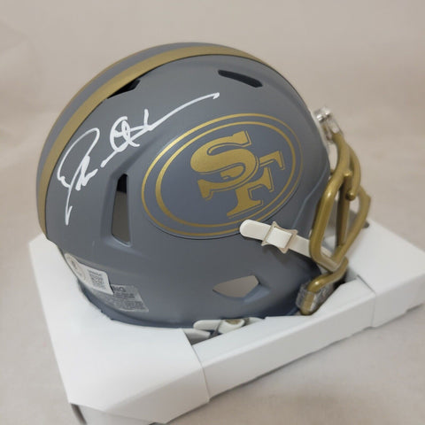 DEION SANDERS SIGNED SAN FRANCISCO 49ERS SLATE SPEED MINI HELMET BECKETT QR