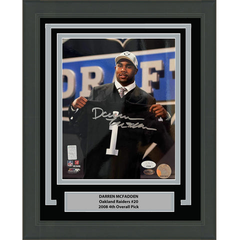 Framed Autographed/Signed Darren McFadden Oakland Raiders 8x10 Photo JSA COA