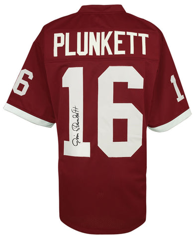 Jim Plunkett Signed Maroon Throwback Custom College Football Jersey - (SCHWAR...