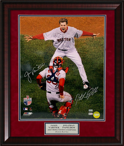 Jason Varitek & Jonathan Papelbon Signed Autographed Photo Framed to 20x24 MLB