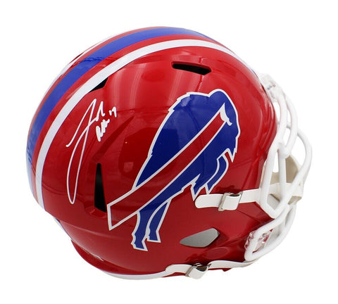 Josh Allen Signed Buffalo Bills Speed Full Size Throwback Red 87-01 NFL Helmet