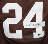 Nick Chubb Autographed/Signed Pro Style Brown XL Jersey Beckett 32358