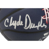 Clyde Drexler Autographed/Signed Houston Rockets Basketball Beckett 47184