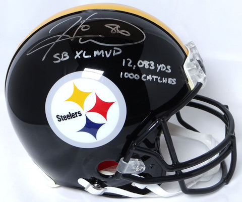 Hines Ward Autographed Steelers F/S Pro Line Helmet w/ 3 Insc- JSA W Auth