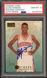 1996 Skybox Premium #85 Allen Iverson RC Rookie 76ers PSA/DNA Auto GEM MINT 10