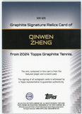 2024 Topps Graphite Tennis Qinwen Zheng Auto Relic Gold Refractor /25 #GSR-OZG